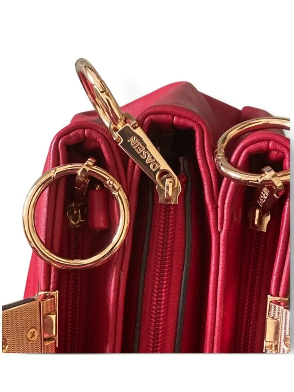 Dasein Satchel Vegan Leather Shoulder Crossbody Handbag NEW No Tags  Red